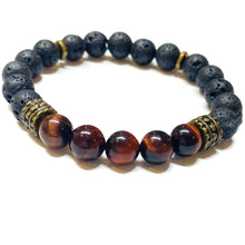 Load image into Gallery viewer, Tiger eye and Lava Rock Bracelet