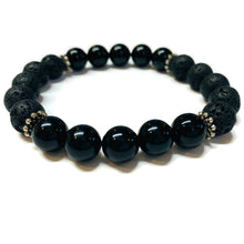 Load image into Gallery viewer, Black Onyx and Lava Rock bracelet