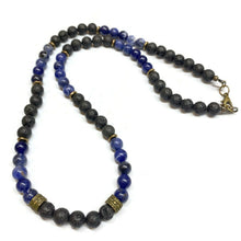 Load image into Gallery viewer, Sodalite and Lava Rock Necklace