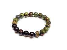 Load image into Gallery viewer, 10mm Garnet Gemstone and Dragon Blood Jasper Bracelet