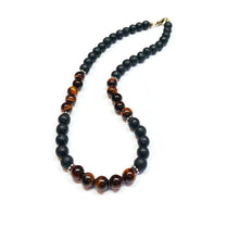 Load image into Gallery viewer, Tiger eye and Lava Rock Necklace