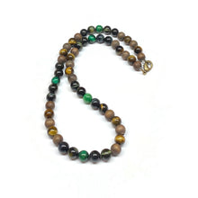 Load image into Gallery viewer, Beaded Tiger's Eye gemstones necklace - Yellow Tiger - Hawk Tiger - Green Tiger