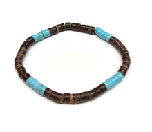 Load image into Gallery viewer, Surf bracelet - coconut and turquoise