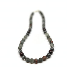 Load image into Gallery viewer, African Matte Bloodstone and Labradorite Necklace