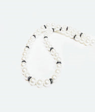 Load image into Gallery viewer, White Shell Pearl Necklace for Men plus Hematite Spacer