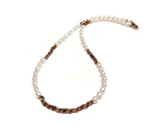 Load image into Gallery viewer, Freshwater Pearl and Copper Beaded Necklace for Men