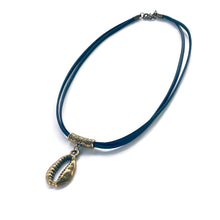 Load image into Gallery viewer, Cowrie Shell Leather Necklace - Black or Brown