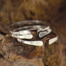 Load image into Gallery viewer, Handmade Sterling Silver Adjustable Hammered Ring