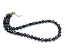 Load image into Gallery viewer, Black Onyx Lava Rock necklace