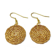 Load image into Gallery viewer, Twisted Golden Grass Hoop Earrings