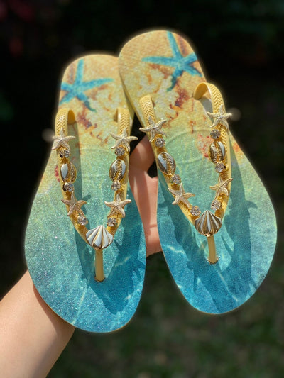 Beach - Summer Havaianas Flip Flops - Customized Brazilian Havaianas