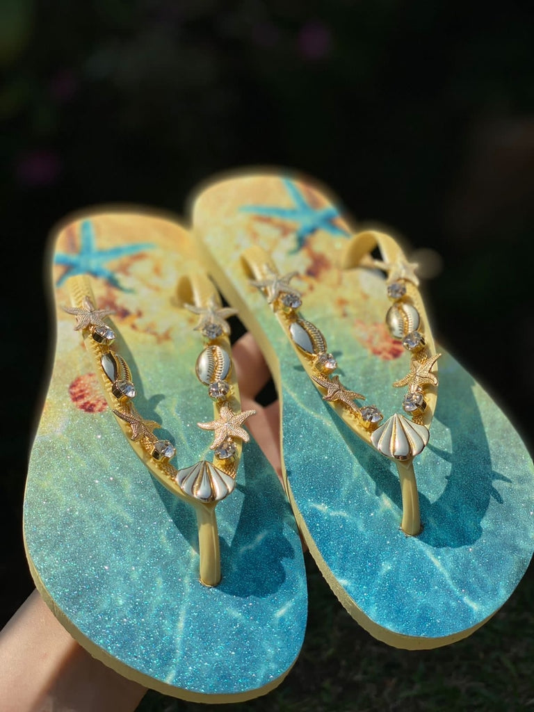 Beach - Summer Havaianas Flip Flops - Customized Brazilian Havaianas