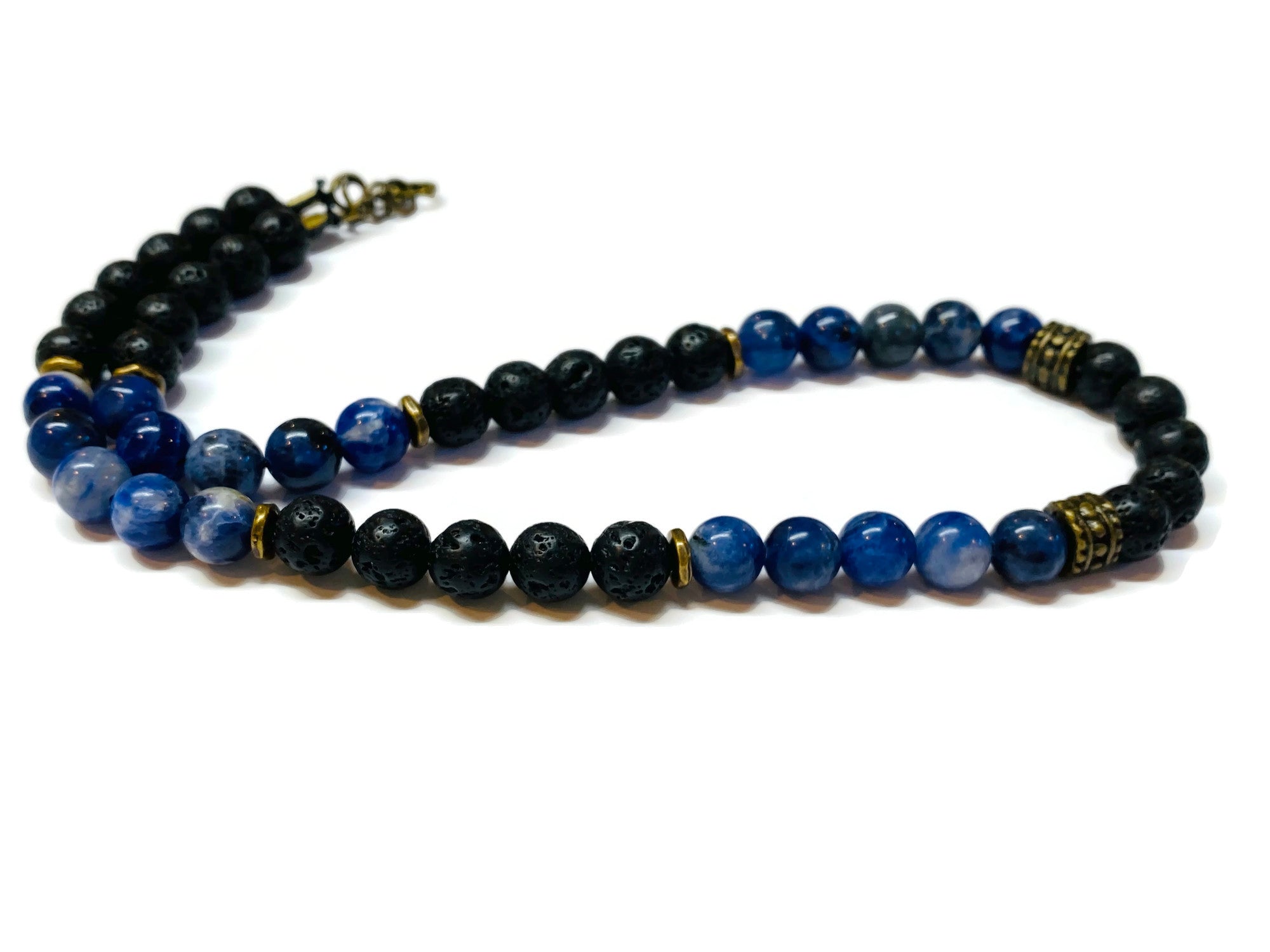 Sodalite and Lava Necklace