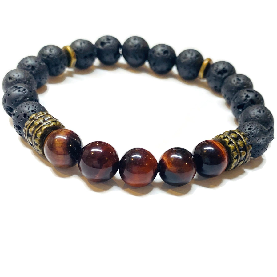Tiger eye and Lava Rock Bracelet