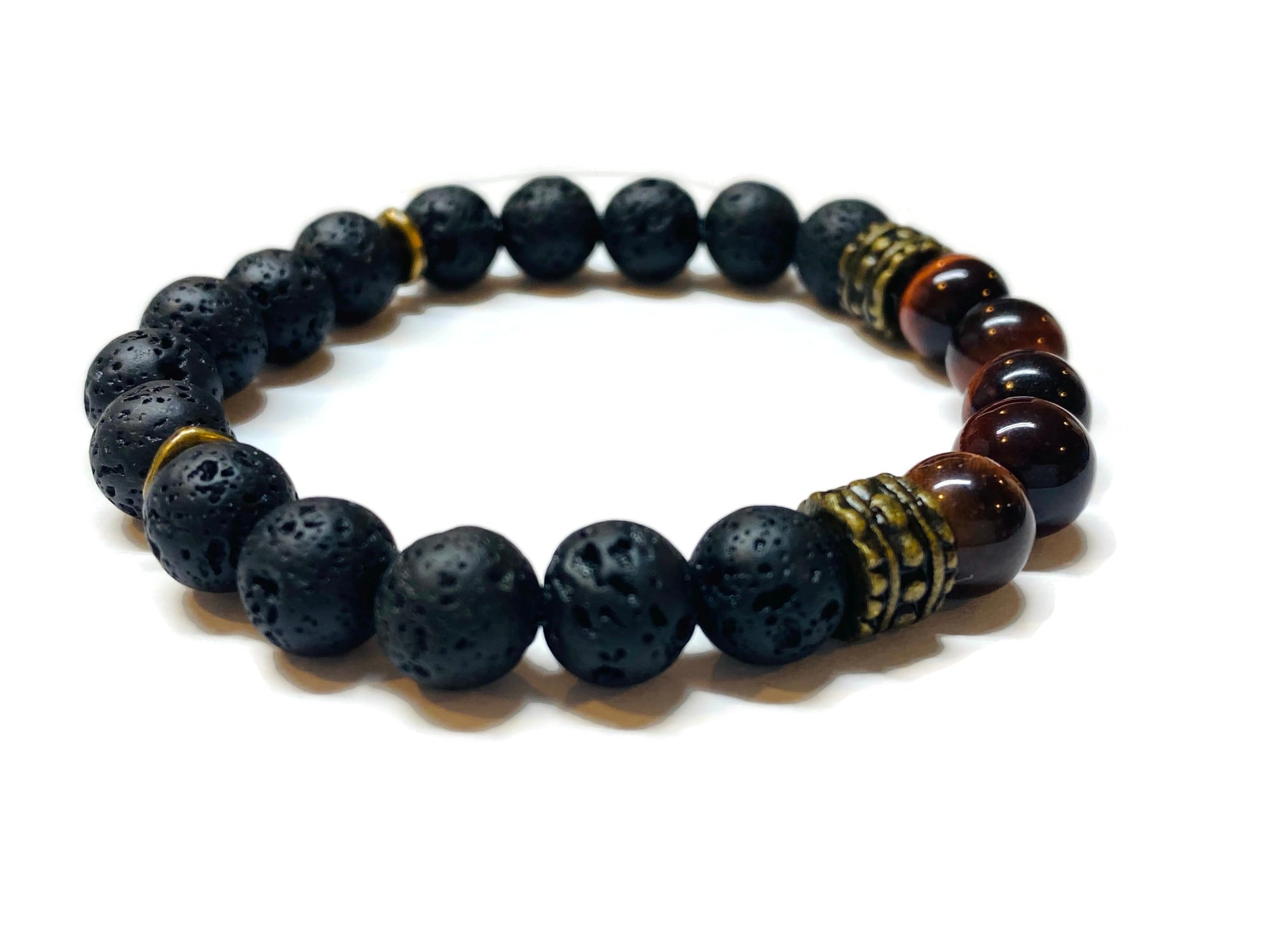 Tiger eye and Lava Rock Bracelet