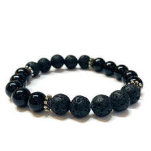 Load image into Gallery viewer, Black Onyx and Lava Rock bracelet
