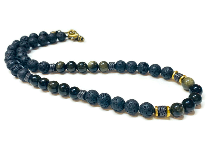 Obsidian Hematite Necklace