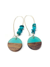 Load image into Gallery viewer, Turquoise hoop earrings
