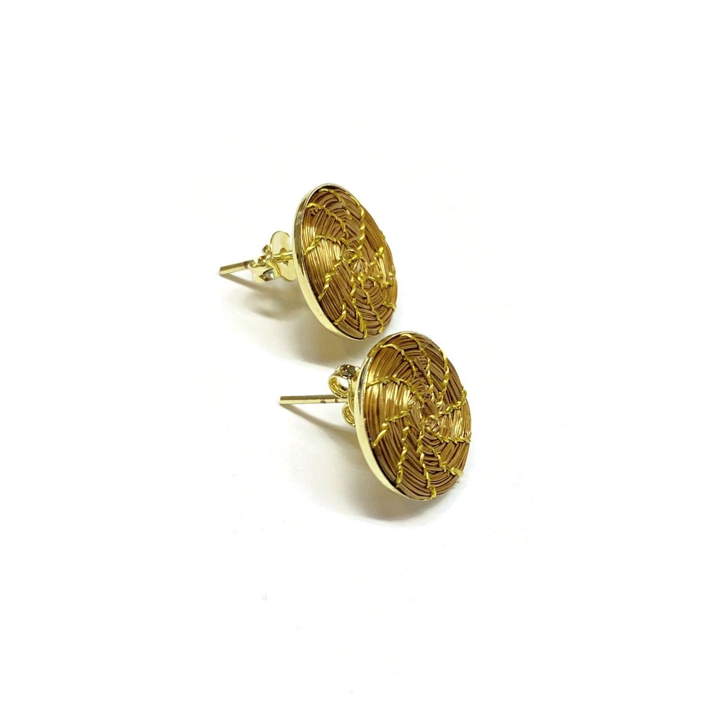 Stud Hoop Earrings Gold Filled
