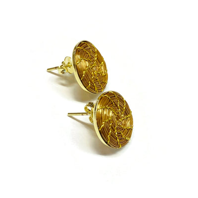 Stud Hoop Earrings Gold Filled