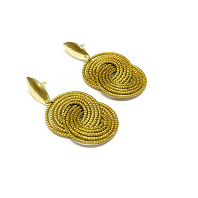 Double Hoop Earrings Golden Grass