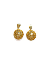 Load image into Gallery viewer, Hoop Earrings w/ gold filled flower charm - Gold Filled Earpost
