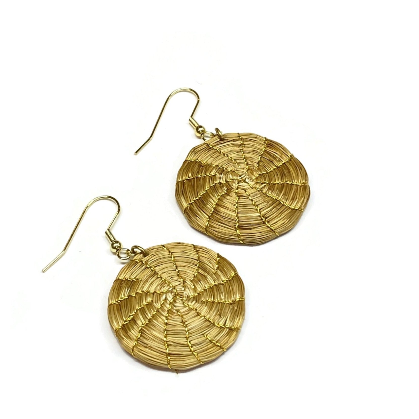 Golden Grass Hoop Earrings - Many Sizes