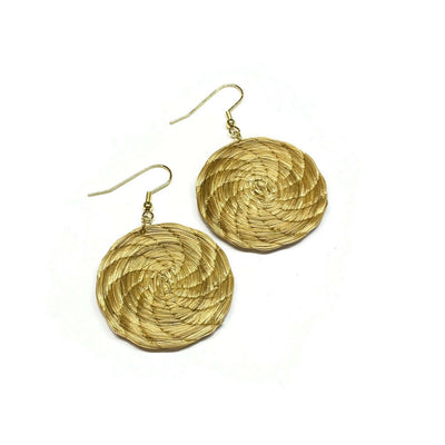 Golden Grass Hoop Earrings - Many Sizes