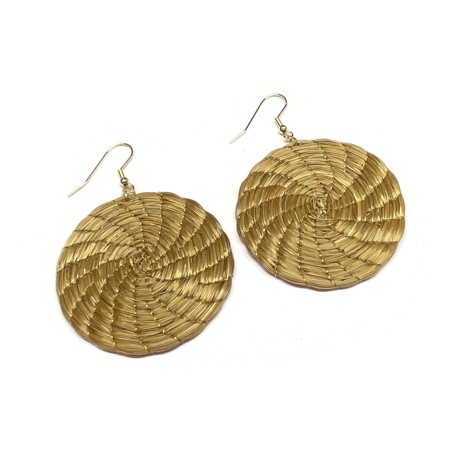 Golden Grass Hoop Earrings - Many Sizes