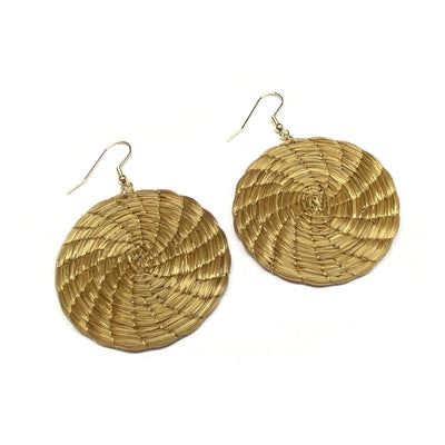 Golden Grass Hoop Earrings - Many Sizes