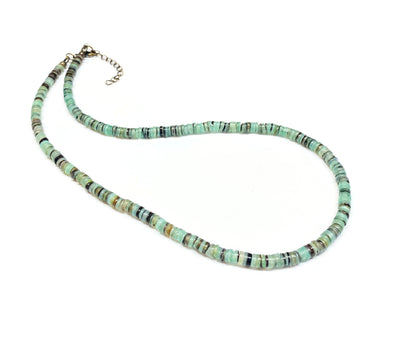 Green Turquoise Natural Shell Heishi Necklace