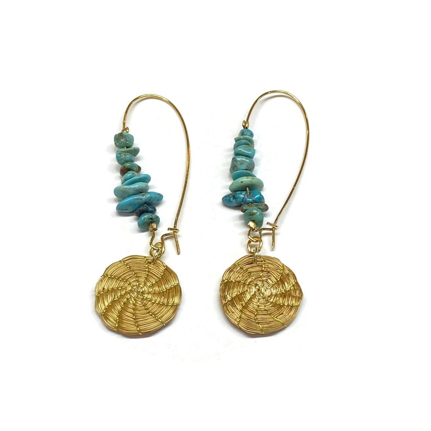 Golden Grass Earrings Turquoise