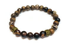 Load image into Gallery viewer, Brown Sea Jasper and Olive Wood Beads Bracelet
