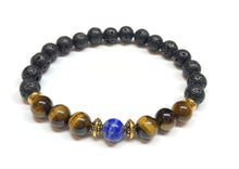 Load image into Gallery viewer, Lapis Lazuli Yellow tiger bracelet
