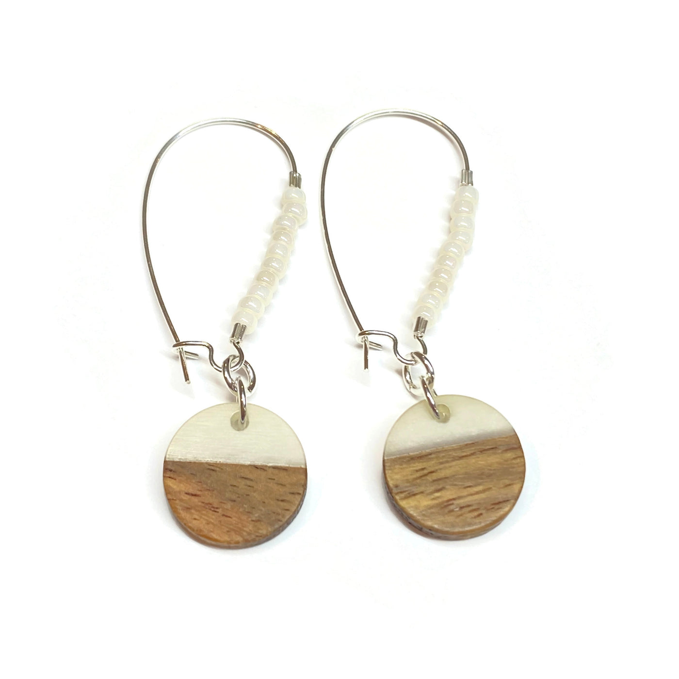 Wood resin dangle earrings