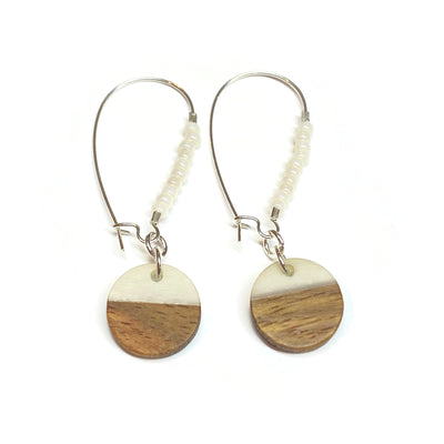 Wood resin dangle earrings