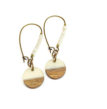 Load image into Gallery viewer, Wood resin dangle earrings
