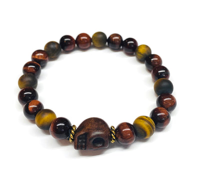 Tiger Eyes Skull Bracelet