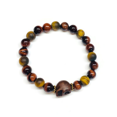 Tiger Eyes Skull Bracelet