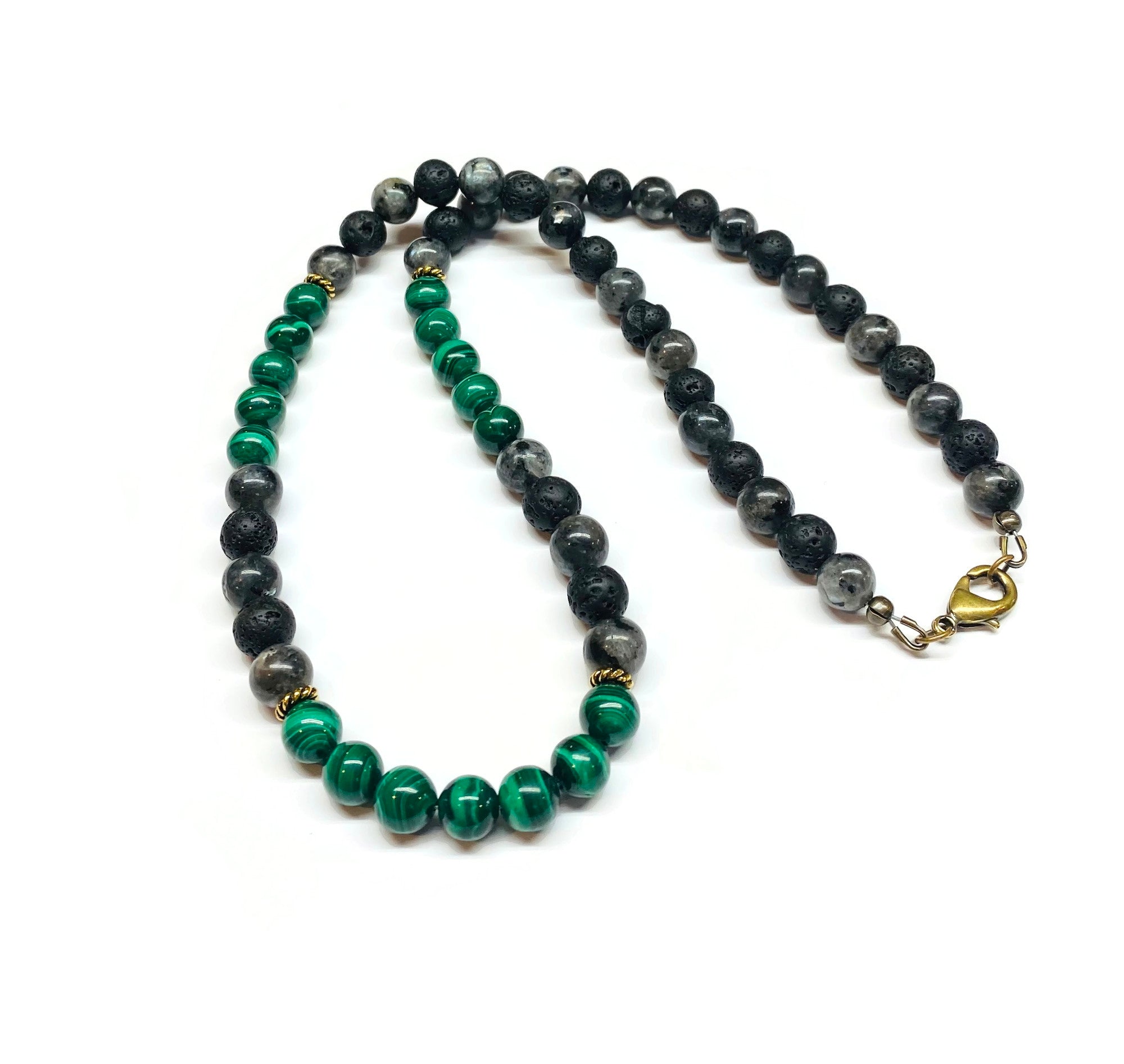 Malachite Beaded Necklace Men