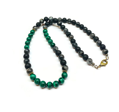 Malachite Beaded Necklace Men
