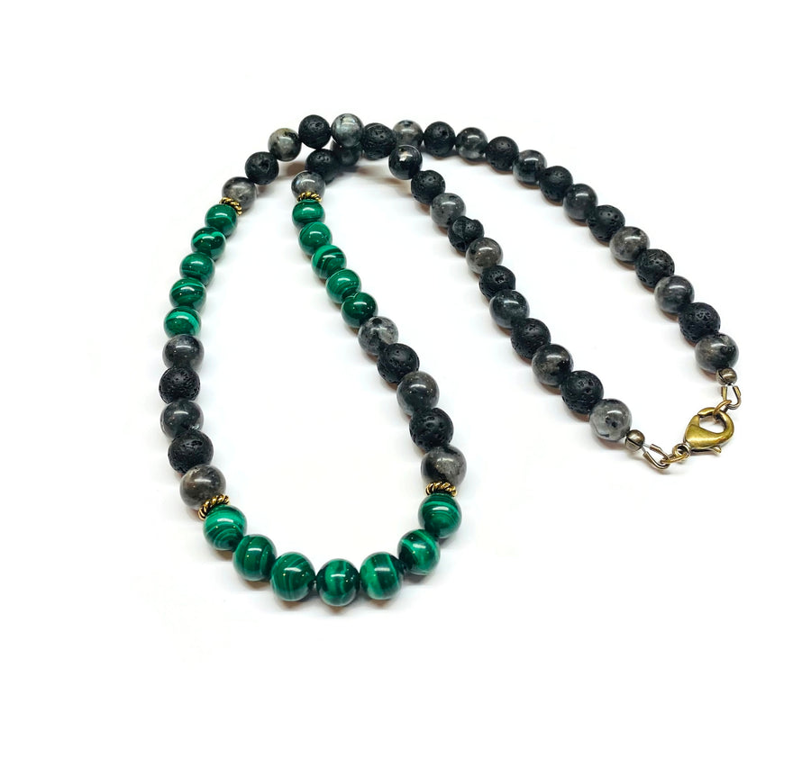 Malachite Beaded Necklace Men