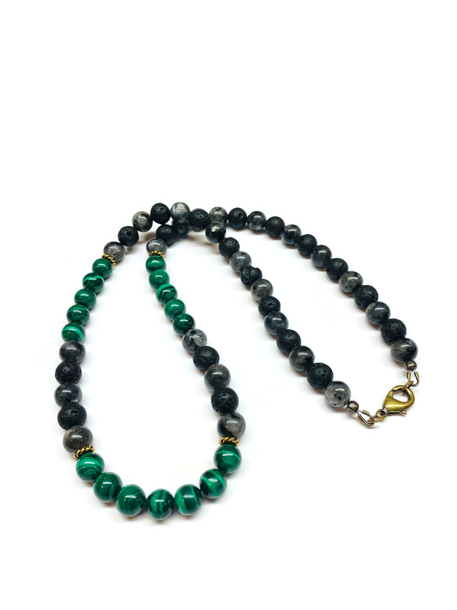 Malachite Beaded Necklace Men