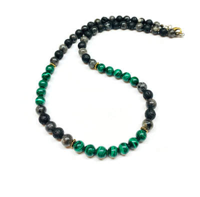 Malachite Beaded Necklace Men