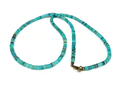 Turquoise Natural Shell Heishi Necklace