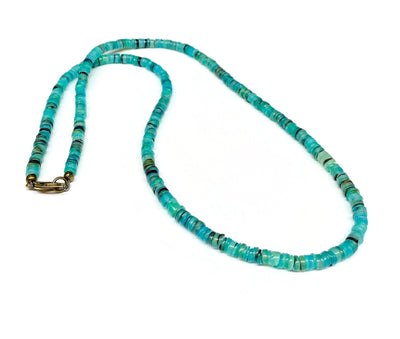 Turquoise Natural Shell Heishi Necklace