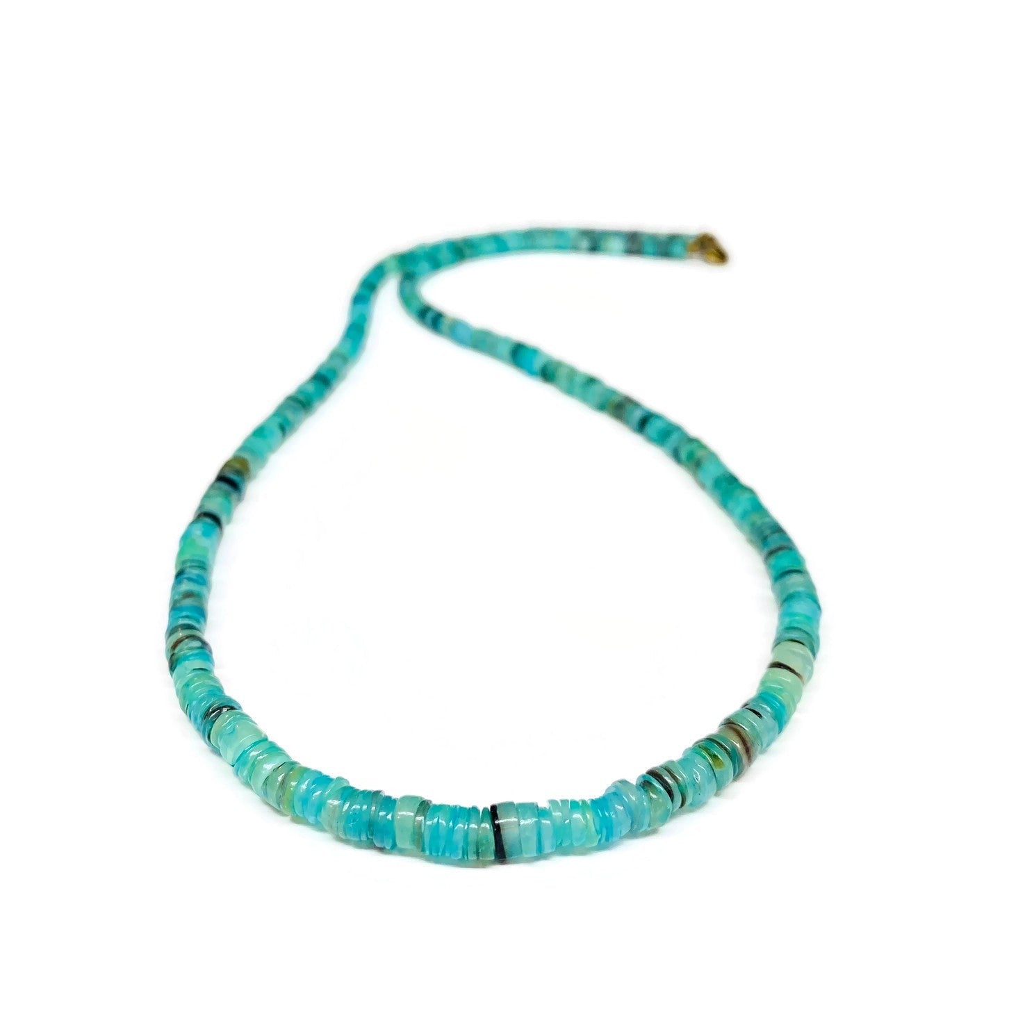 Turquoise Natural Shell Heishi Necklace