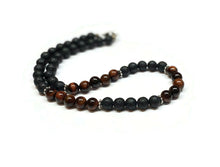 Load image into Gallery viewer, Tiger eye and Lava Rock Necklace
