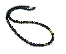 Load image into Gallery viewer, Obsidian, Hematite and Lava Rock Necklace
