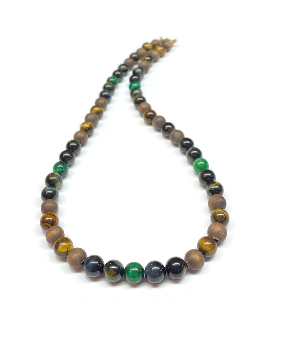 blue tiger eye beaded necklace